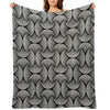 Pattern of Squares Black And White Farmhouse Travel-friendly Throw Blanket