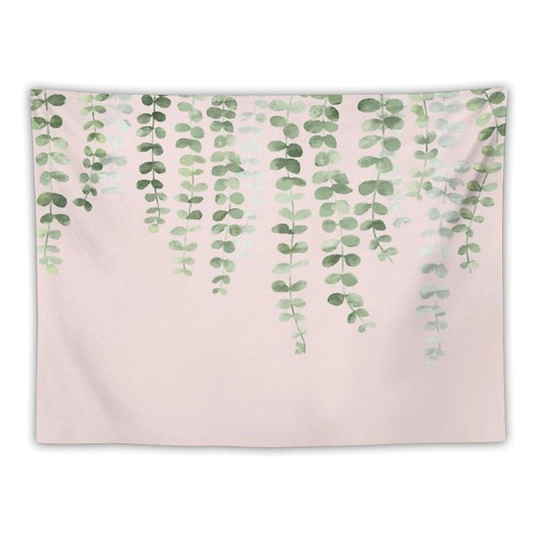 Eucalyptus Watercolor Pink Tapestry
