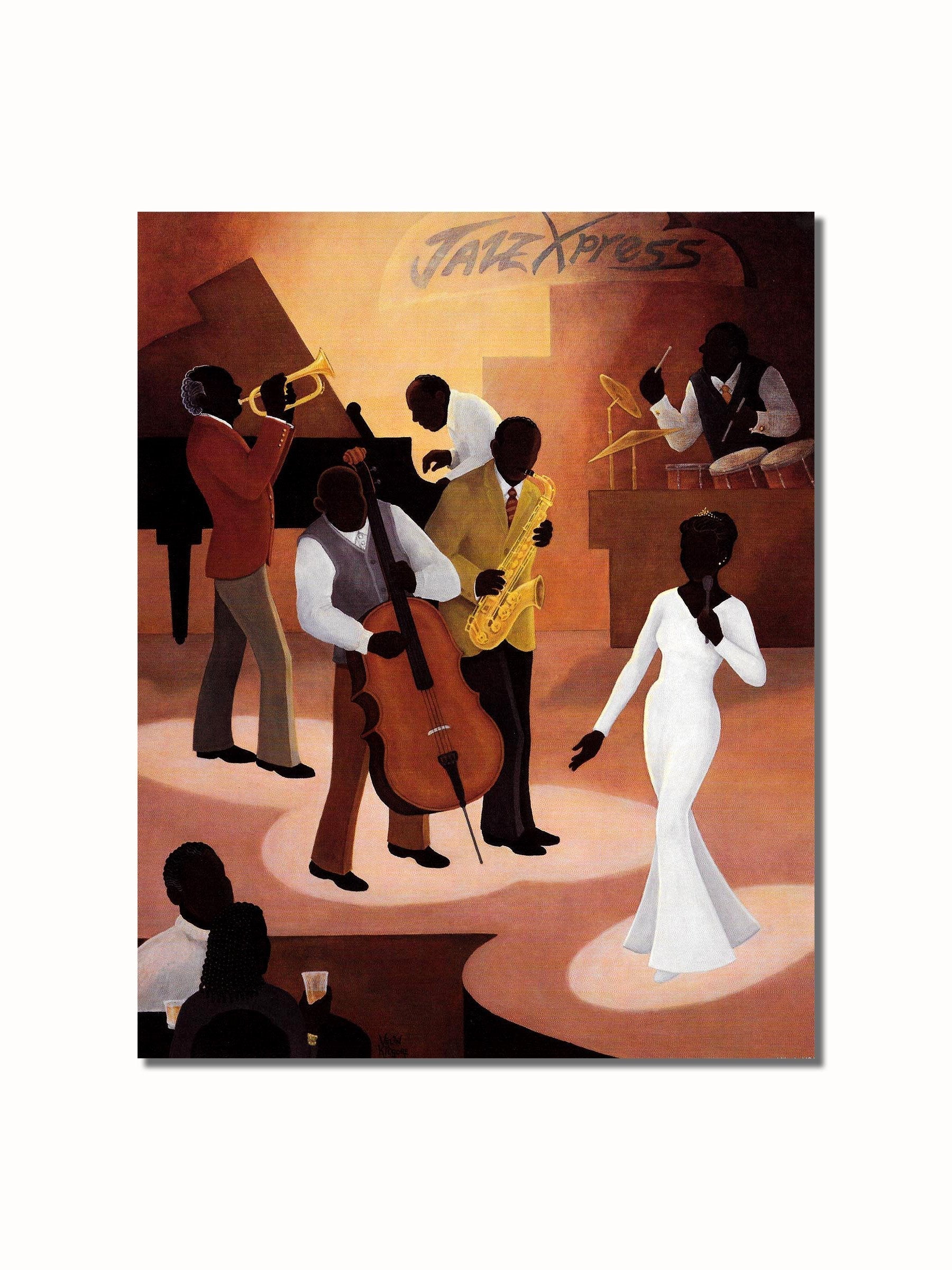 Jazz Night Club Art – African American 8x10 Unframed Wall Print