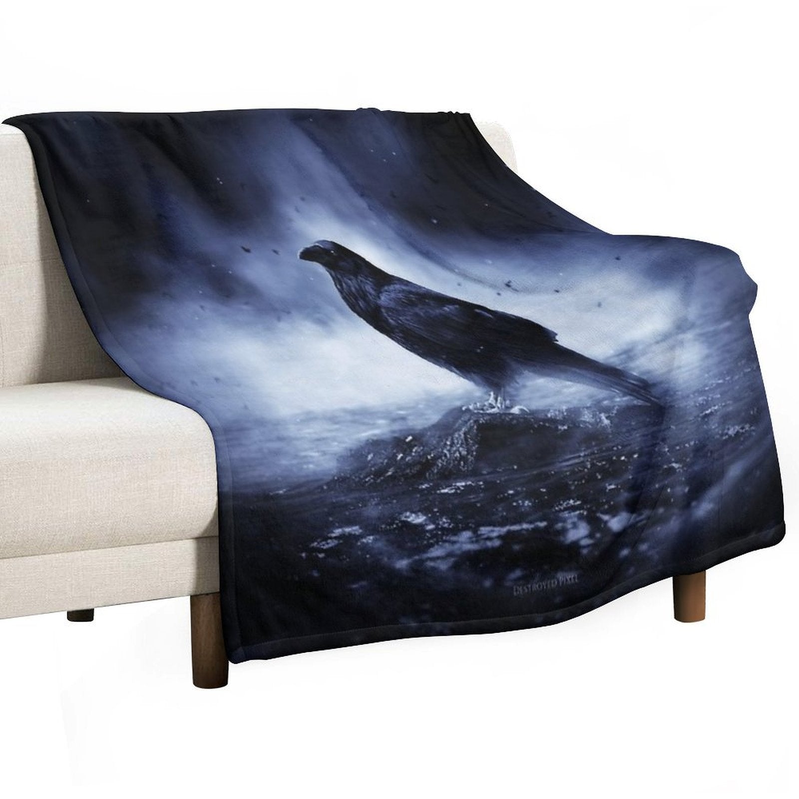 Raven in Mystical Light Lightweight Throw Blanket