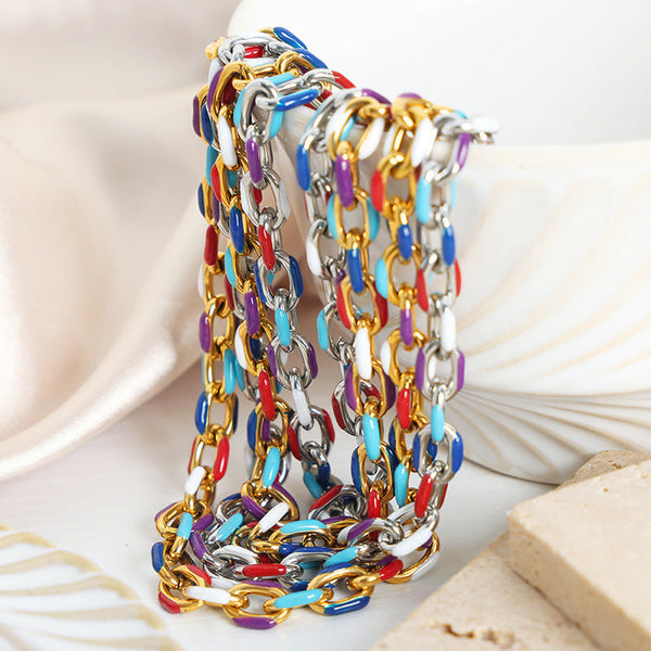 Niche Dripping Oil Titanium Steel Necklace Versatile Personalized Jewelry for Women