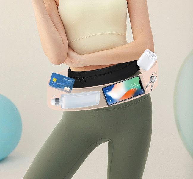 Sports waist bag for men and women, running phone bag, fitness waterproof multifunctional outdoor sweat proof invisible waist belt, close fitting