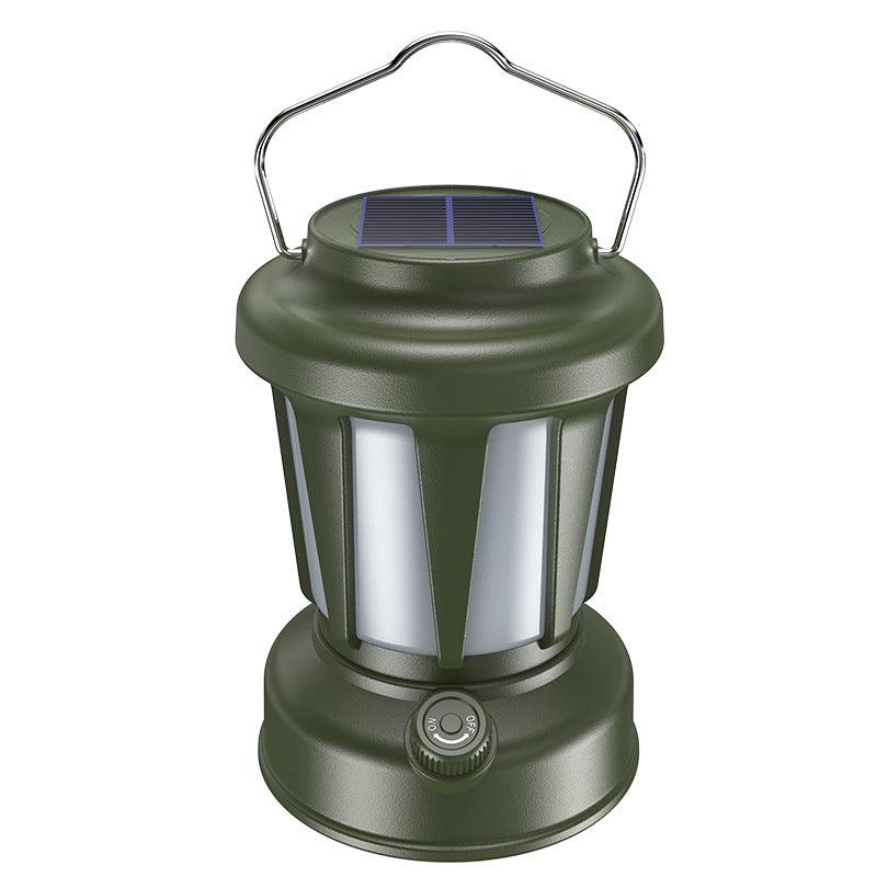 Outdoor solar rechargeable camping light, multifunctional LED strong light charging camping atmosphere tent light