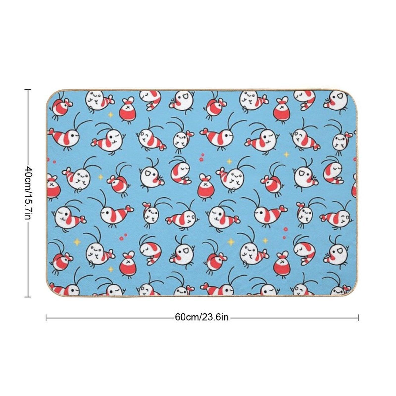 Shy Shrimp Pattern  Slip-Resistant Bath Mat
