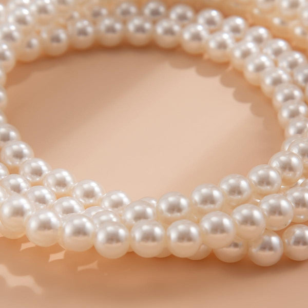 Light luxury style imitation pearl sexy chain ankle chain double-layer temperament bead ankle loop