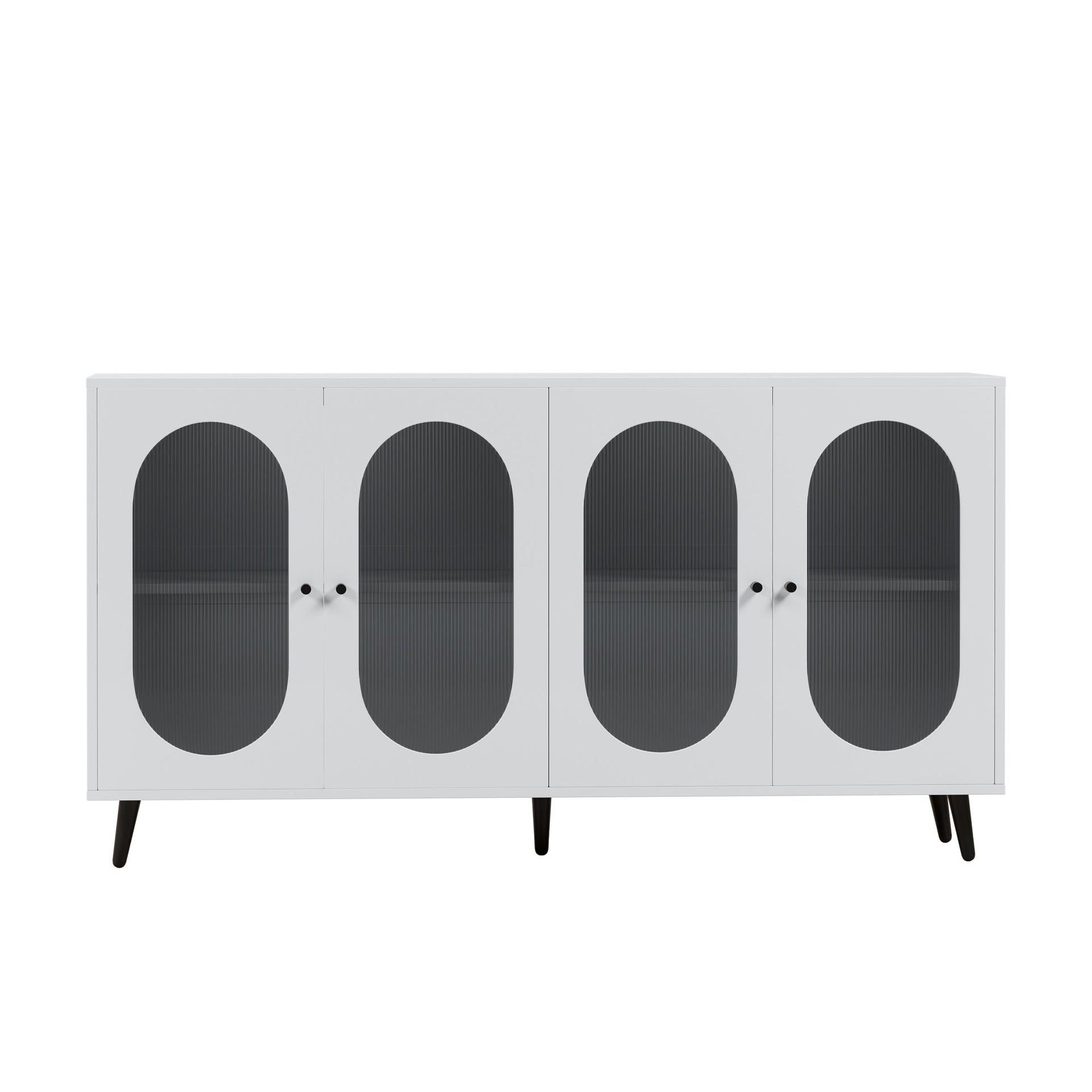 Modern Accent Sideboard Cabinet with Acrylic Doors, Freestanding Storage Cupboard Console Table for Kitchen Dining White