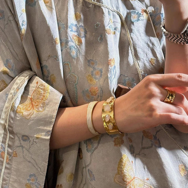 Classic crystal cashemire water drop open bracelet versatile advanced ins