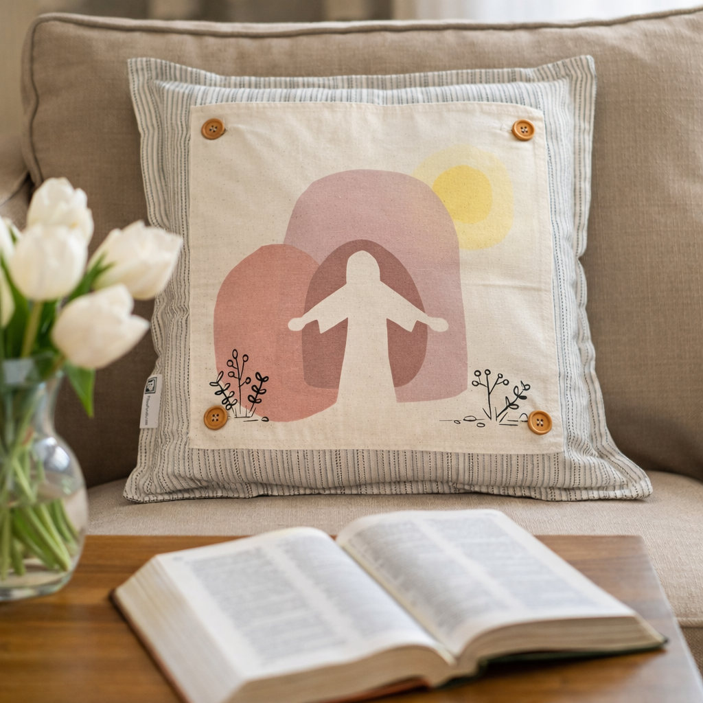 NEW! SPRING/EASTER BUNDLE:  3 seasons + TICKING FARM pillow: PRESSED FLOWERS, EASTER BASKET, JESUS TOMB