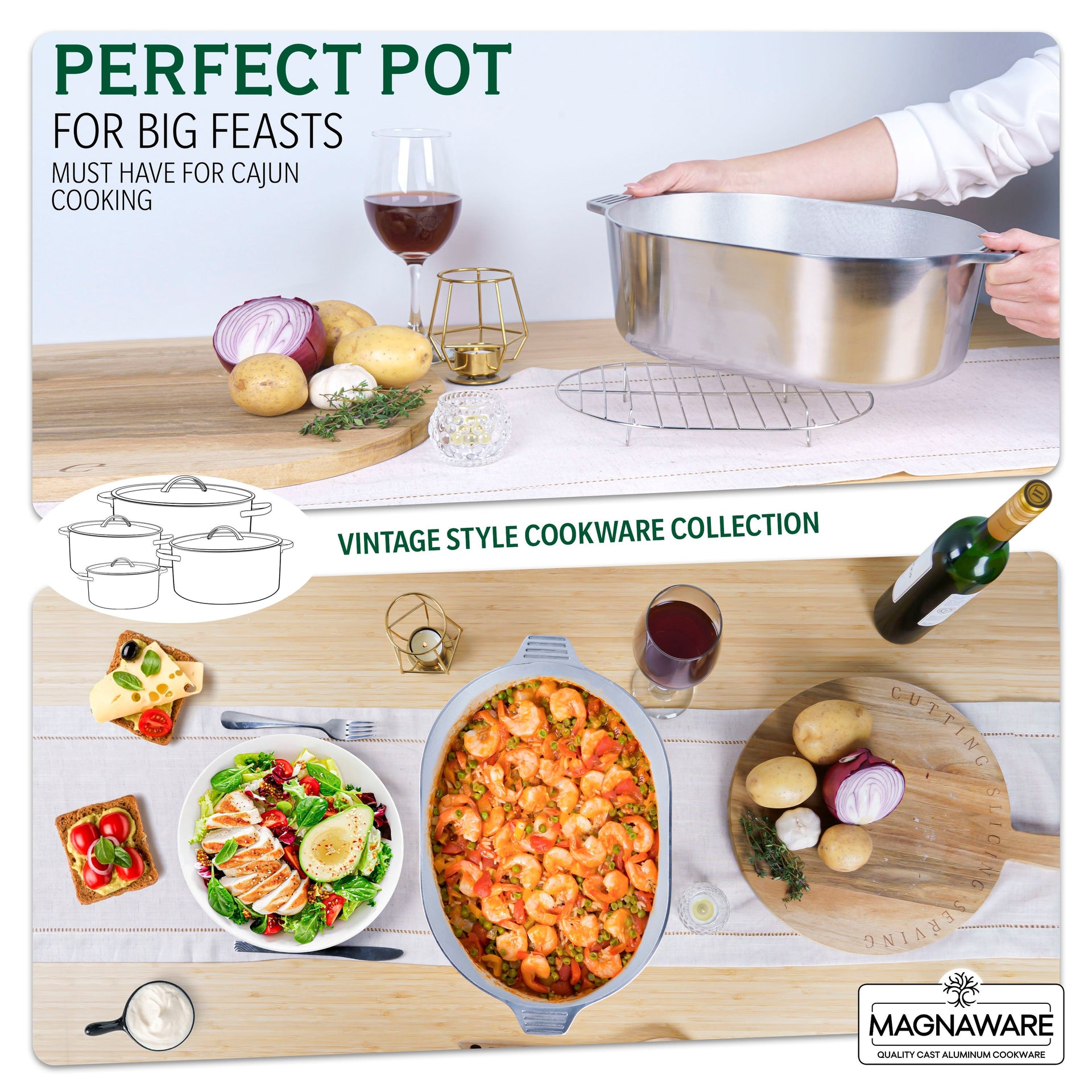 Oval Dutch Oven with Lid - 10 Quart (15 Inch) MAGNAWARE