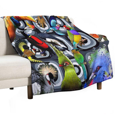 BIRDS RETRO Lightweight Throw Blanket