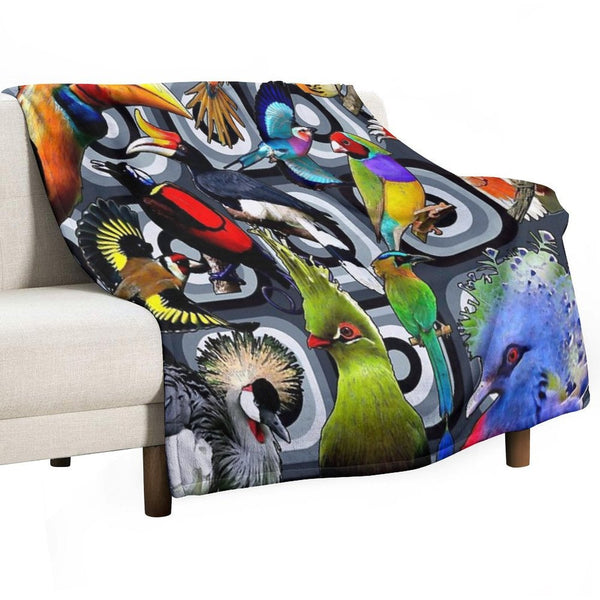 BIRDS RETRO Lightweight Throw Blanket