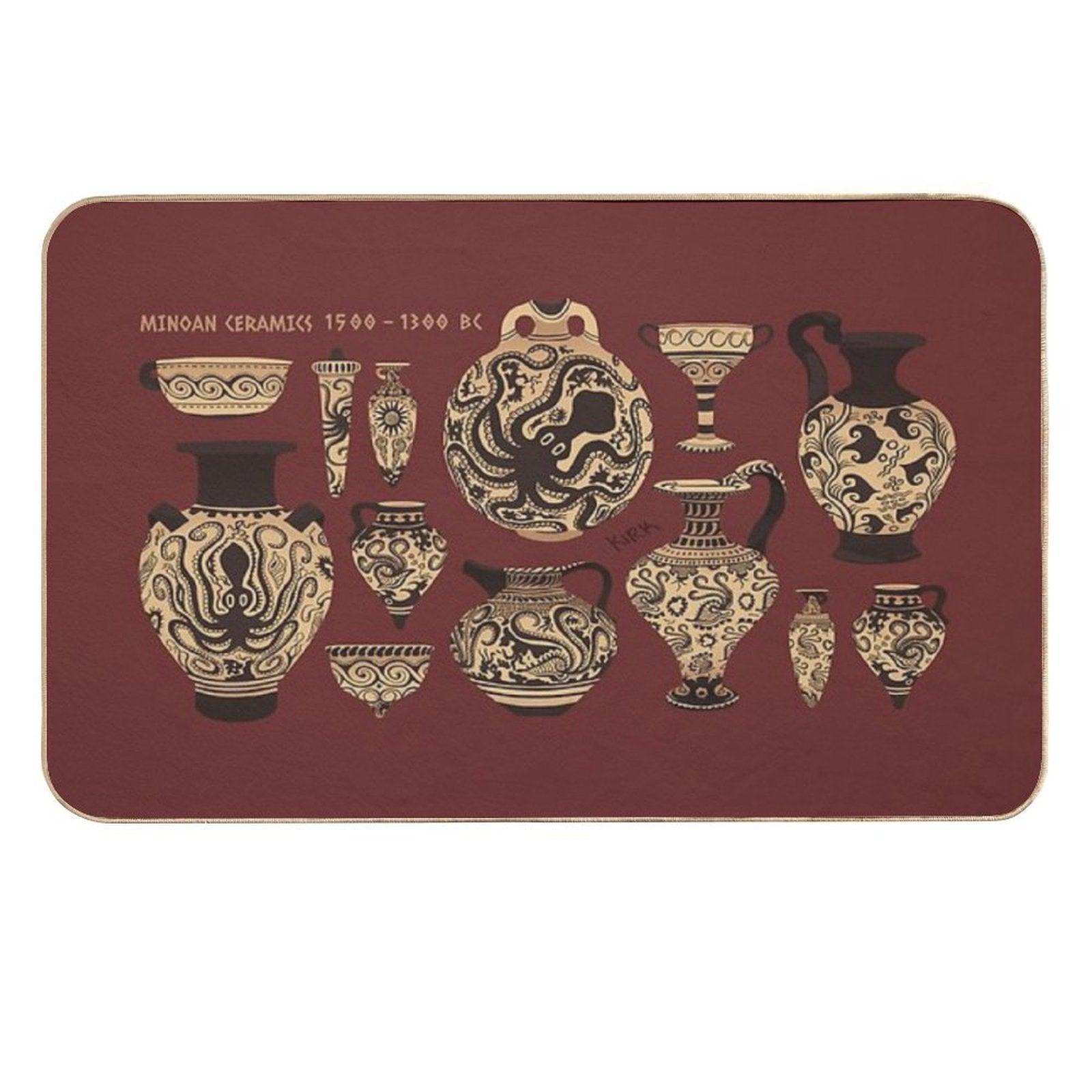 Late Minoan Ceramics  Repositionable Bath Mat