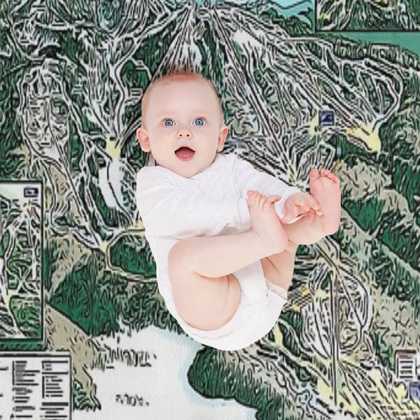 Steamboat Ski Map Durable Throw Blanket