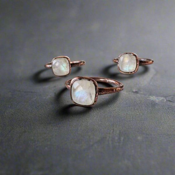 Copper Moonstone Ring - A Gentle Embrace Of Intuition | By Blackbird & Sage