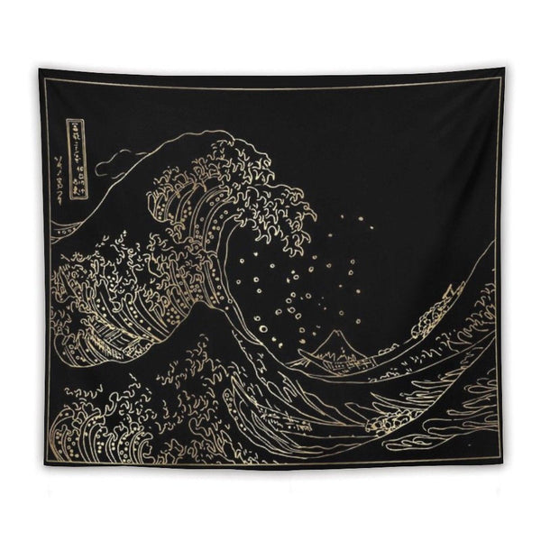 Great Wave Gold Tapestry