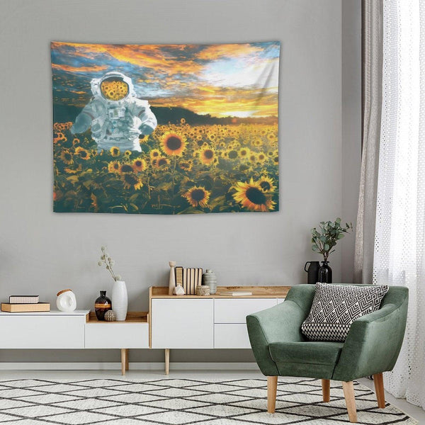 Astronaut In Sunflower A Galaxy Far Away Tapestry