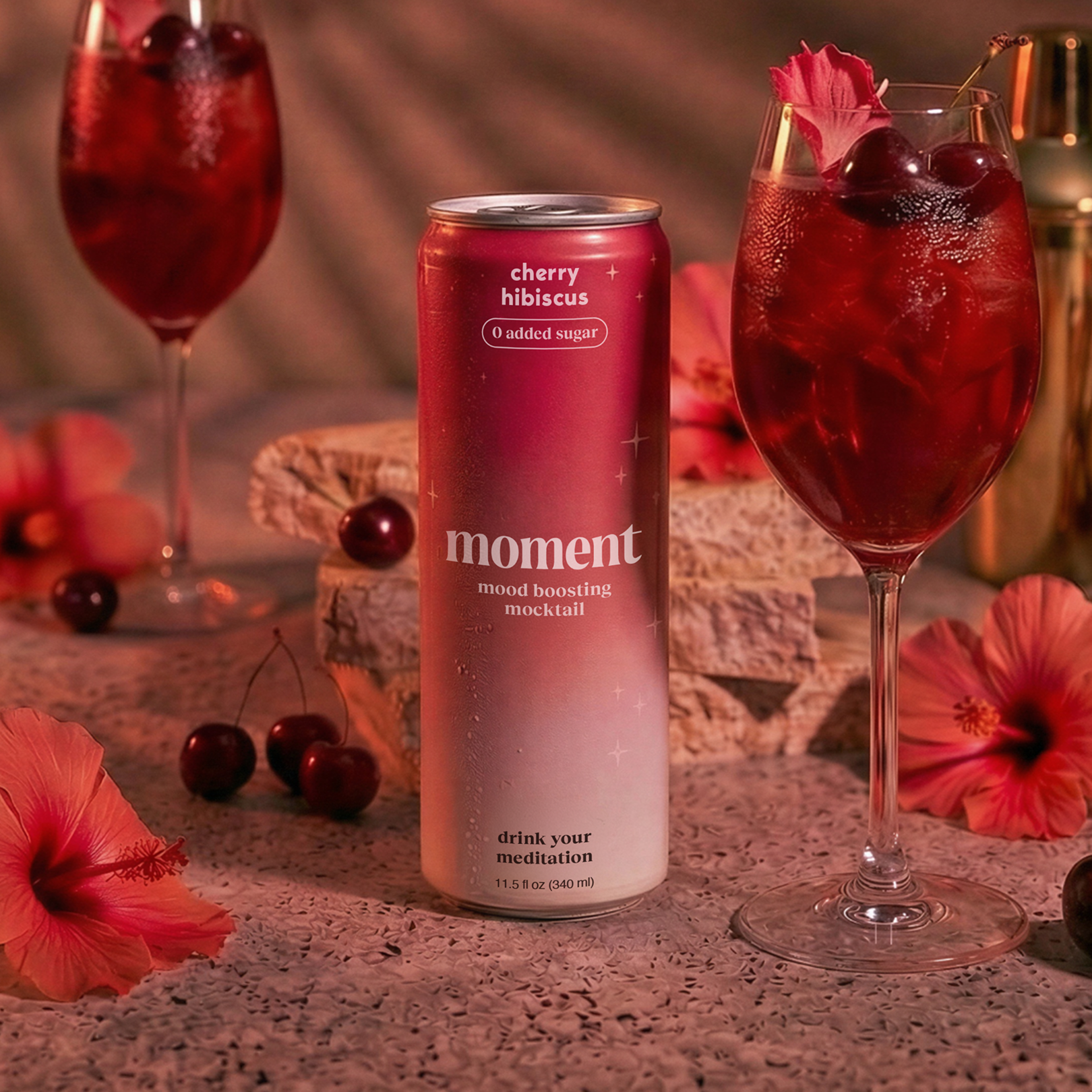 cherry hibiscus (sparkling mocktail | 12 pack)