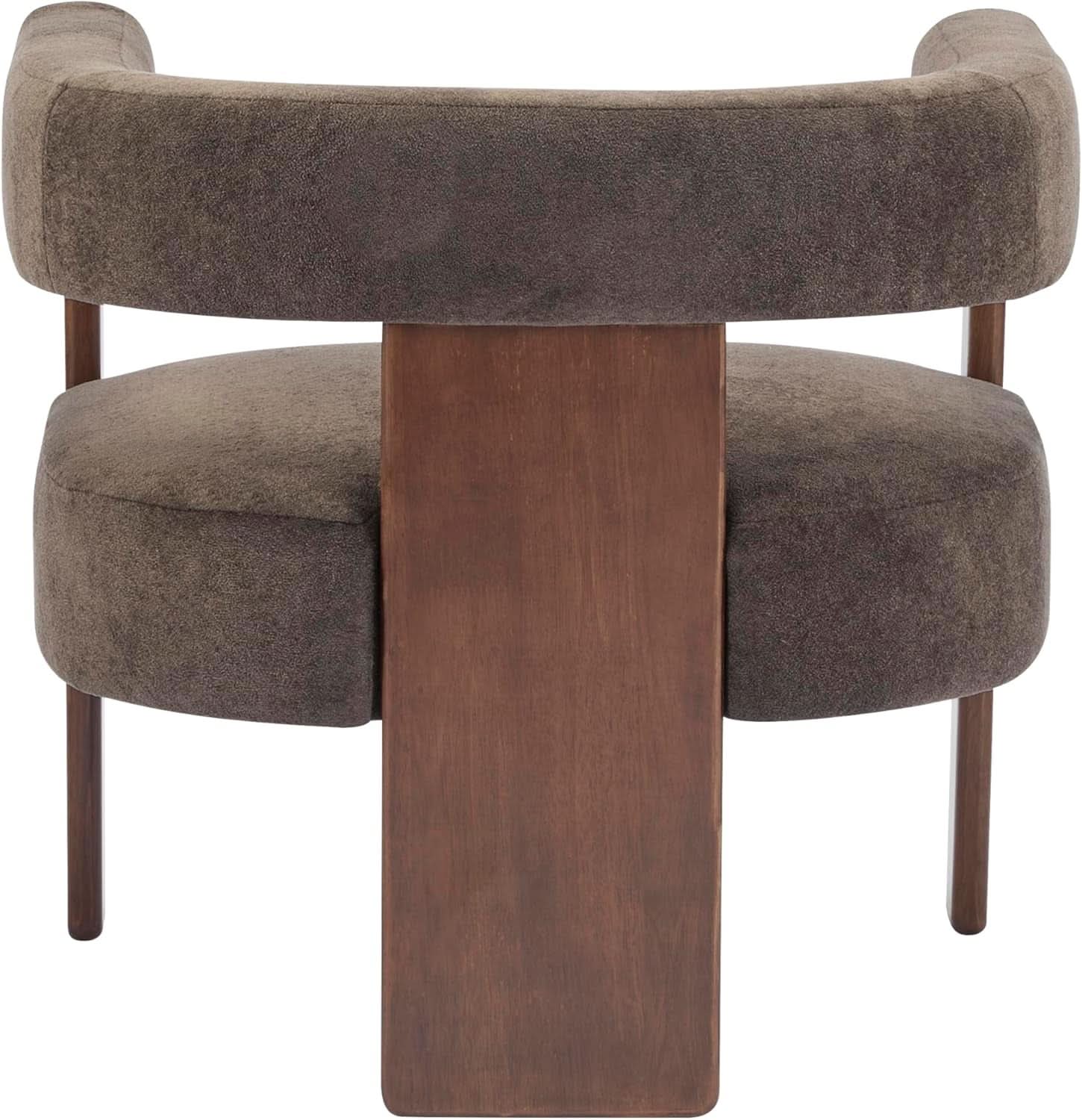 Dark Brown Velvet Upholstered Accent Chair Cushion