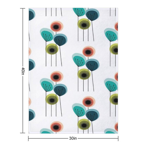 Flowers - Mid Century Throw Blanket