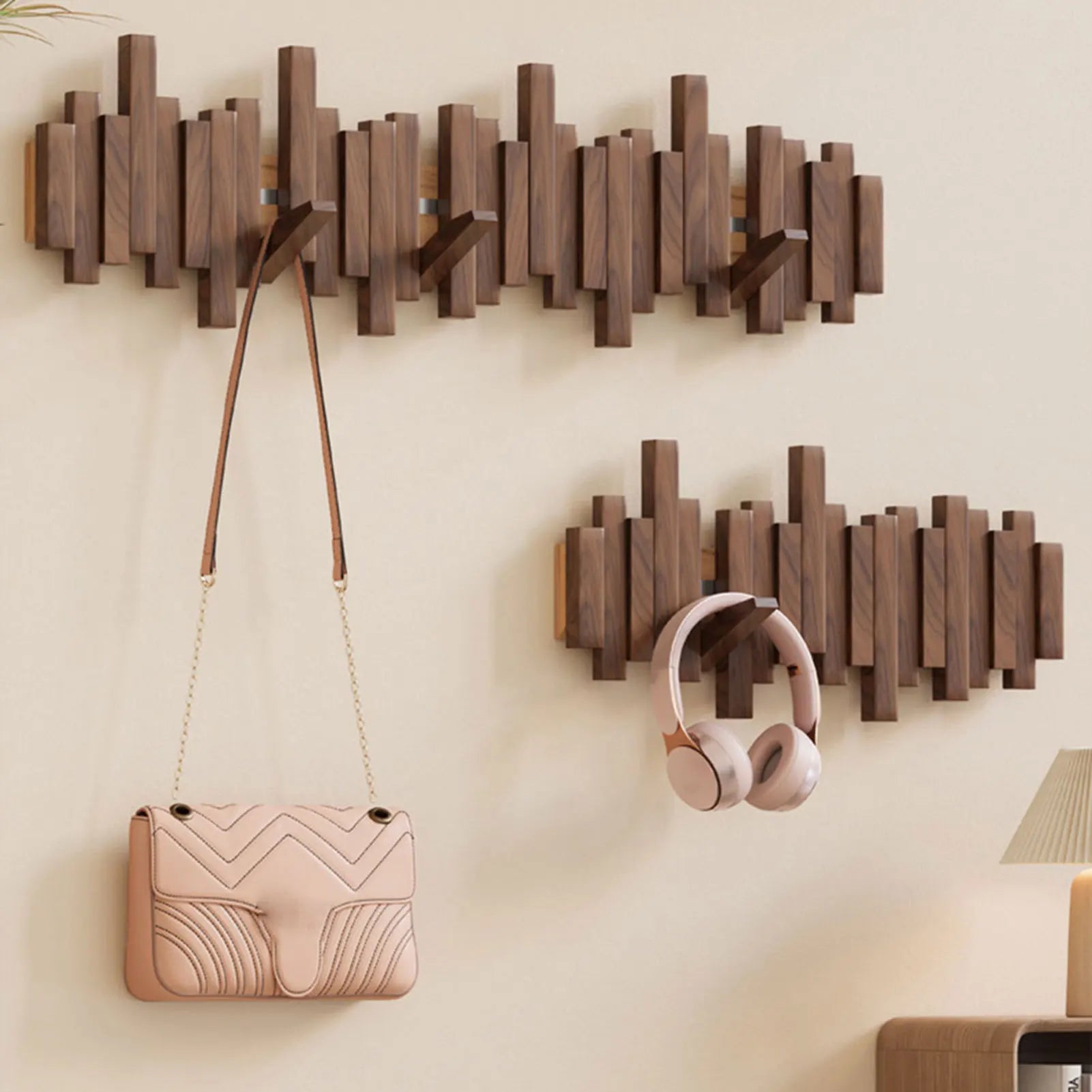 Coat Racks Wall Hanging Wall Entry Door Porch Hanging Scarf Coat Rack Perforated Solid Wood Creative Piano Keys Clothes Hook