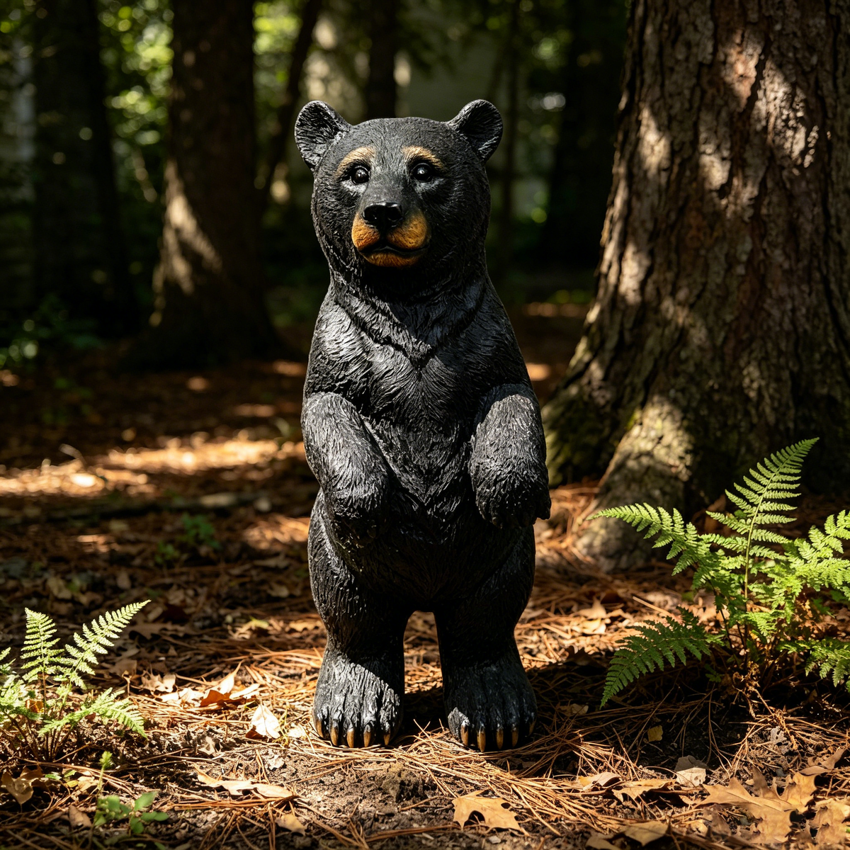 Weather Resistant Resin Standing Black Bear Sculpture