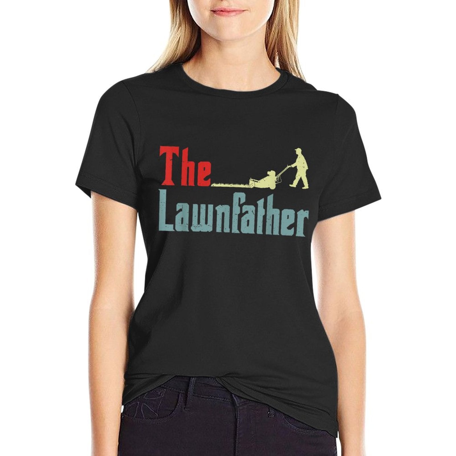 Lawnfather Lawn Mowing Men Father Day Funny Mower Garden Dad T-Shirt BionZax