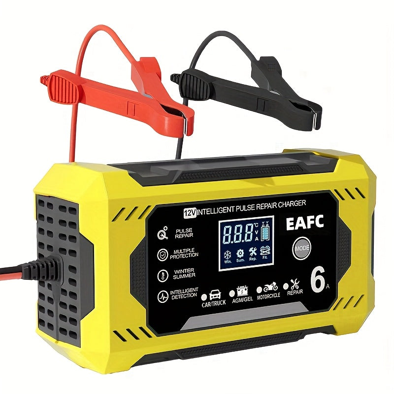 Car Battery Charger, 12V 6A Smart Battery Trickle Charger Auto 12V 24V Battery Maintainer for Car Truck Motorcycle Lawn Mower Marine Lead Acid Battery, Vehicle Battery Maintenance, Automotive Battery Care, Compact Charger, Po DSers Fulfillment