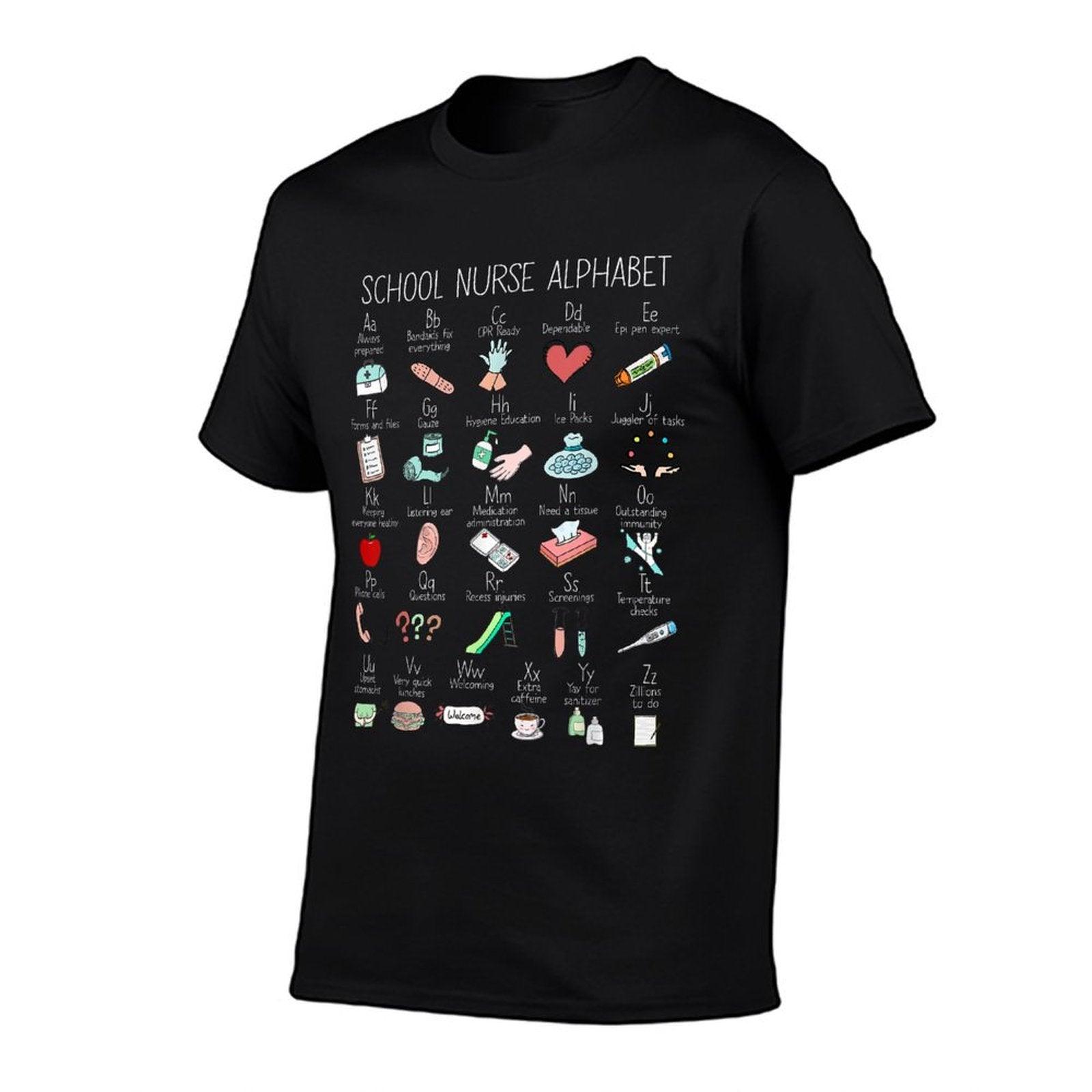 ABC School Nurse Alphabet Nurse Appreciation Nurse Educator T-Shirt