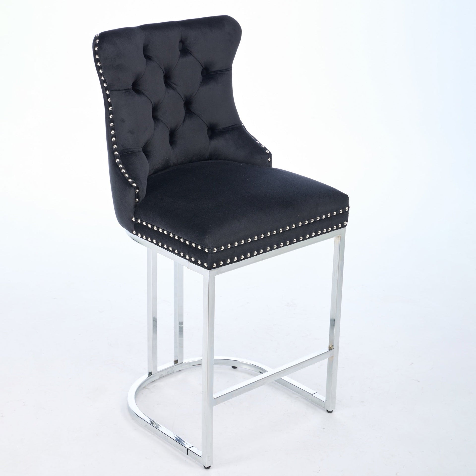 Set of 2 Modern Velvet Barstools