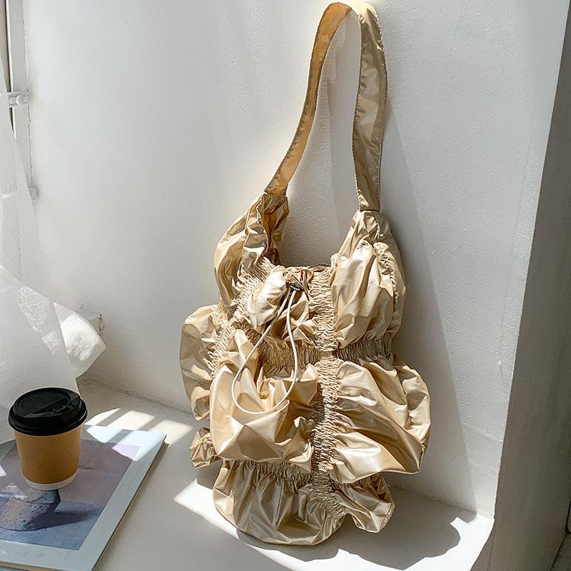 Pleated Large Capacity Shoulder Bag