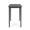 40' Outdoor Minimalist Acacia Wood Square Bar Table, Dark Gray Finish