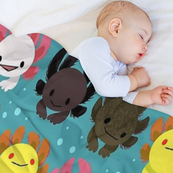 Axolotl Squad Sustainable Throw Blanket