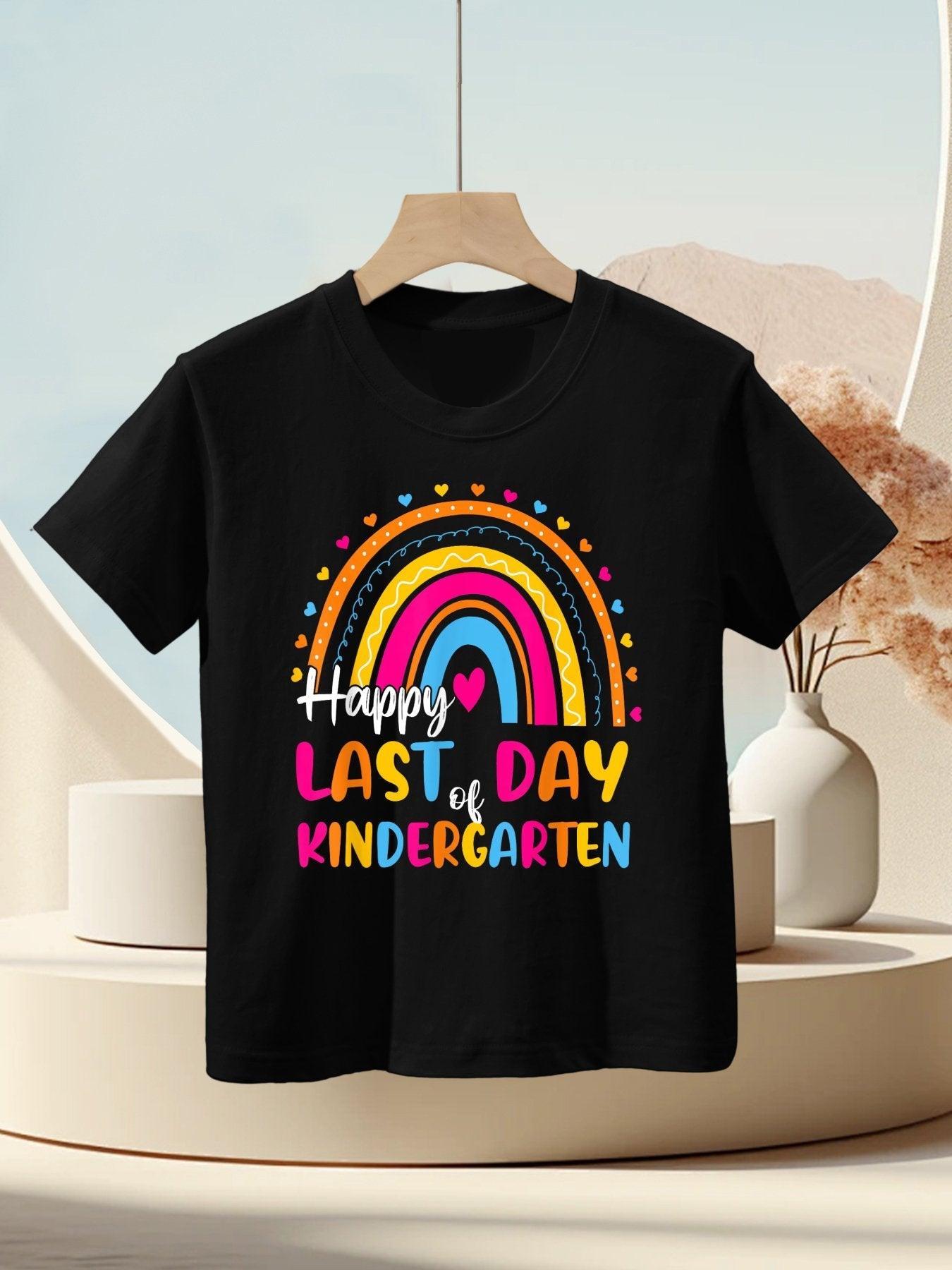 Rainbow Last Day Of Kindergarten Teacher Student Graduation Kids T-Shirt
