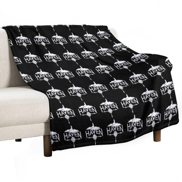 Haven White Logo Wrinkle-free Throw Blanket