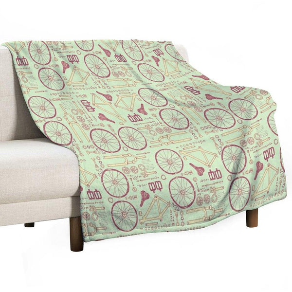 Bicycle Parts Throw Blanket