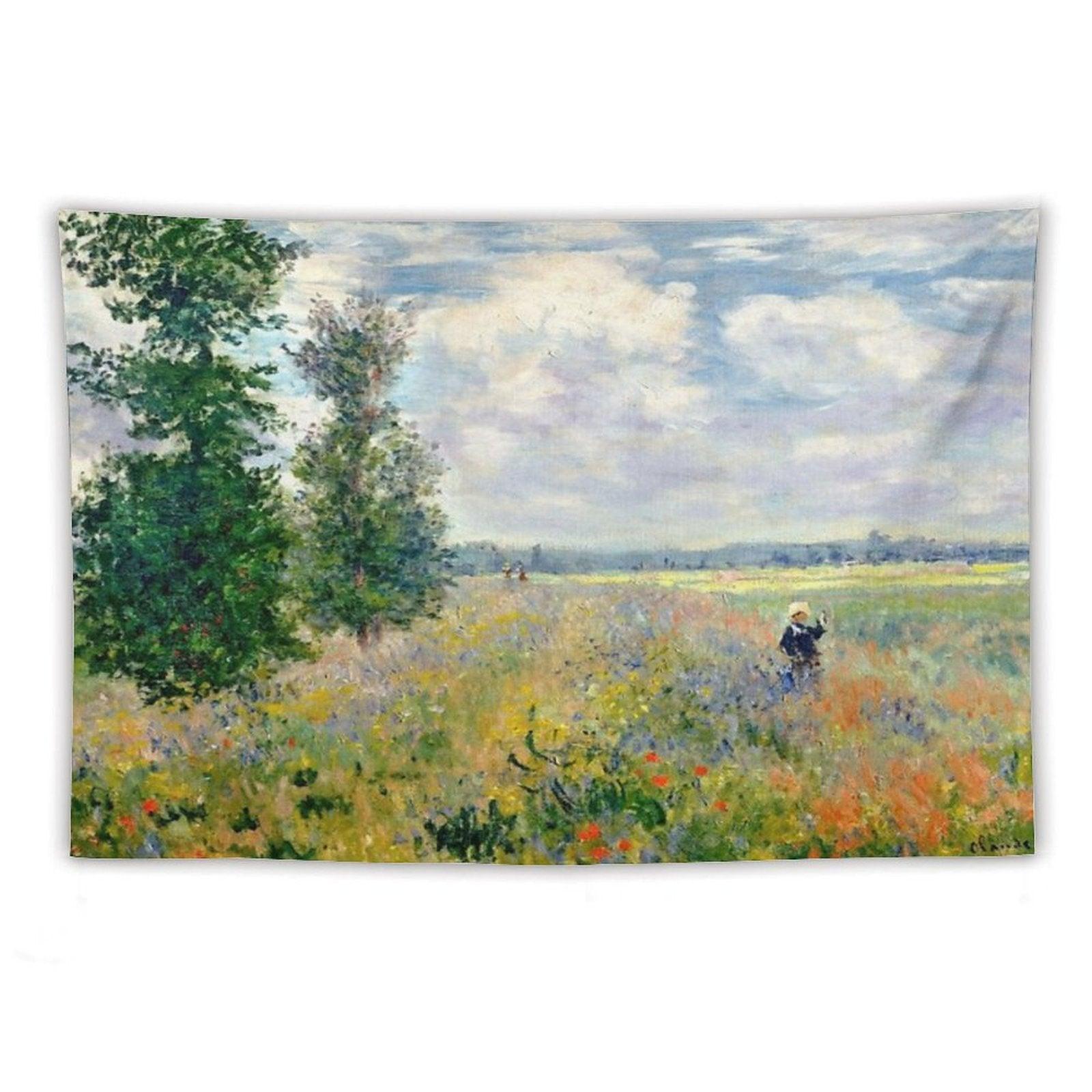 Poppy Fields Near Argenteuil by Claude Monet Tapestry