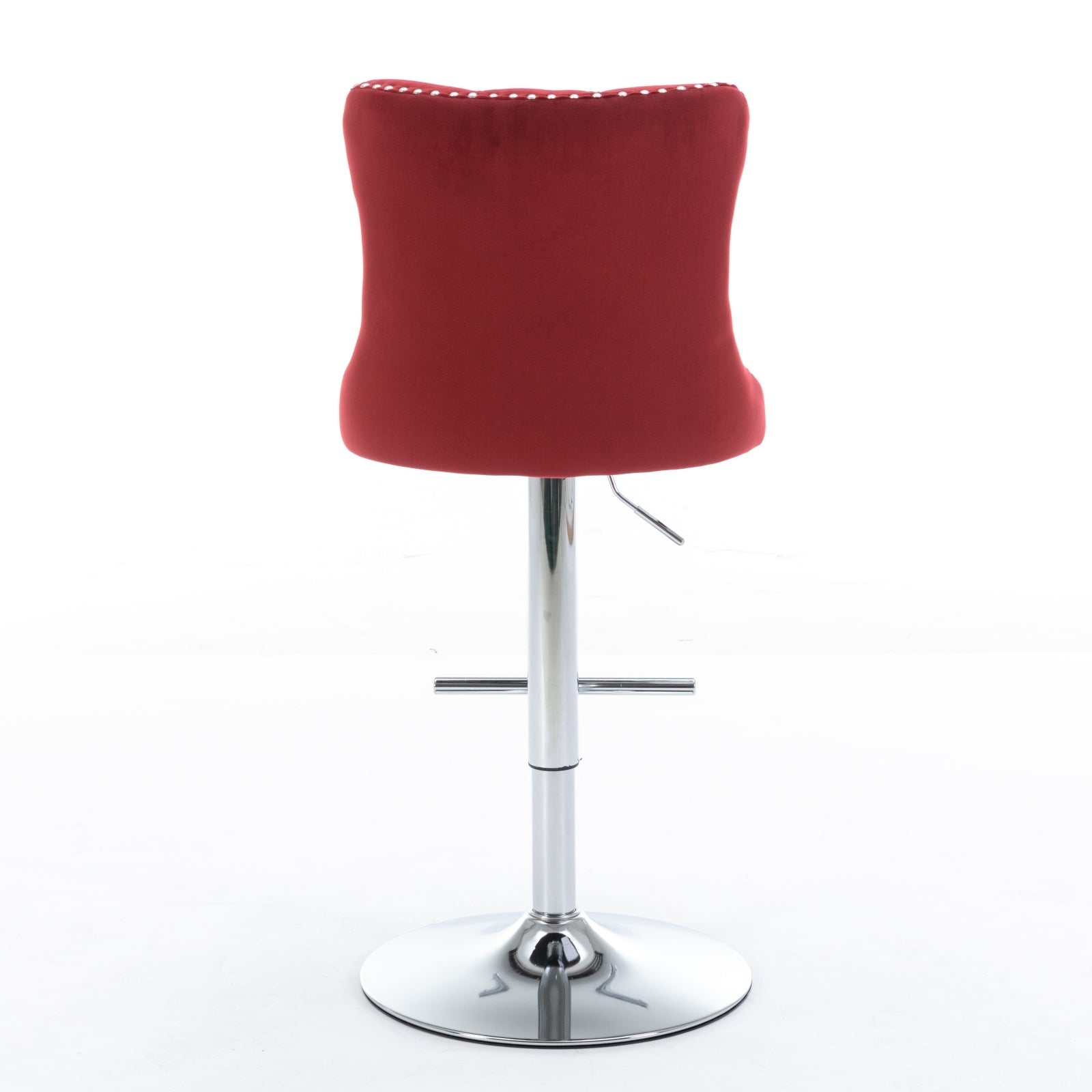 Modern Velvet Swivel Barstools with Adjustable Seat Height and Chrome Base