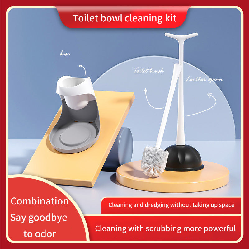 Toilet Brush, Toilet Toilet Brush, Leather Strap With Base, Household Cleaning Brush, Toilet Set