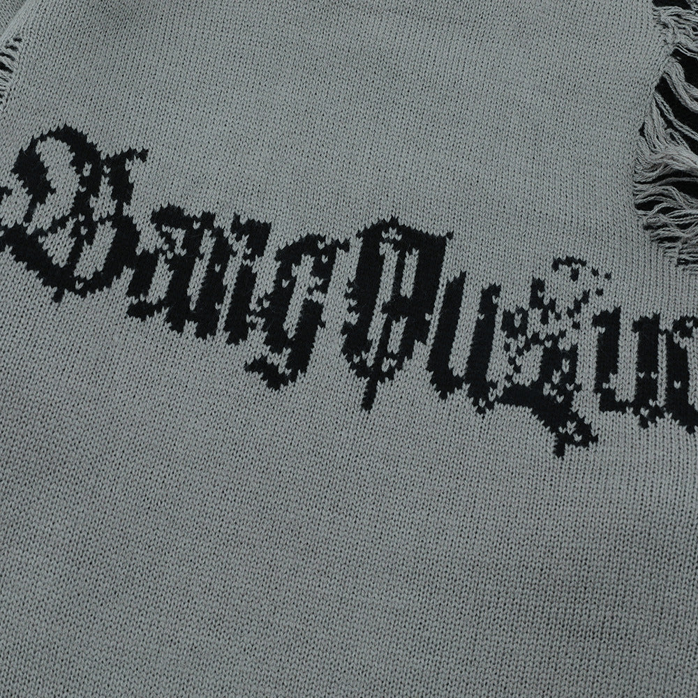 Trendy Lazy Crochet Hole Sweater Men's Round Neck Knitwear Loose Long Sleeve Casual Pullover