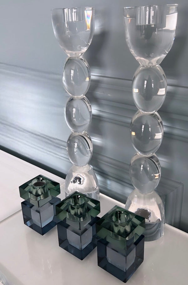 14” Oval Tealight Compatible Candlesticks