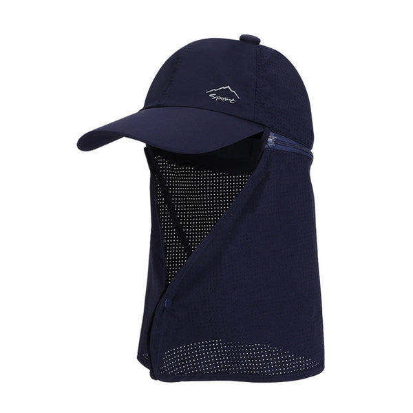 1pc Summer Baseball Cap with Detachable 360° Neck Sun Flap. For men, hiking, fishing, outdoor.