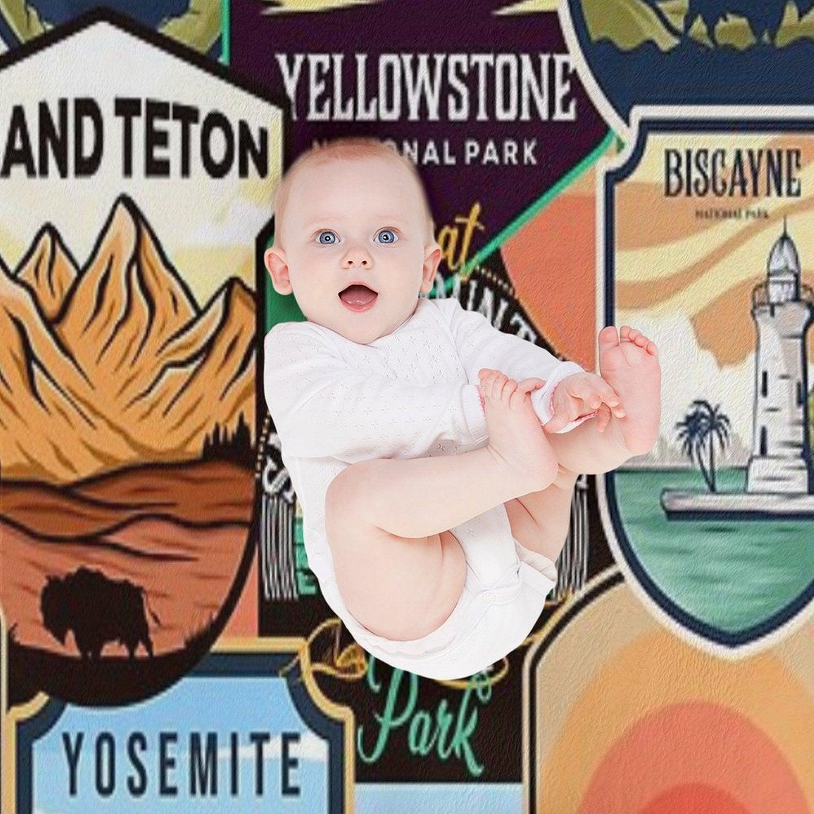 National Parks Logo Design Throw Blanket