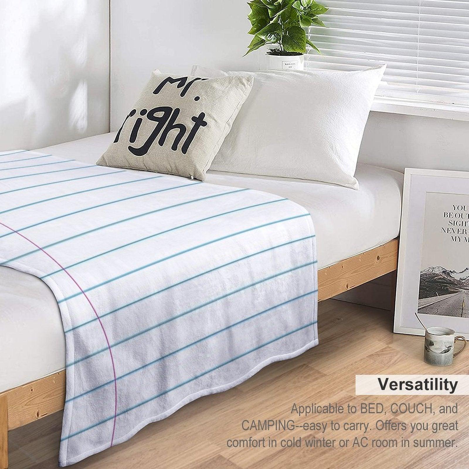 Lined Paper Throw Blanket