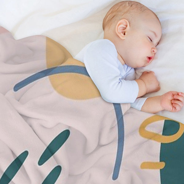 Abstract Shapes Plush Throw Blanket
