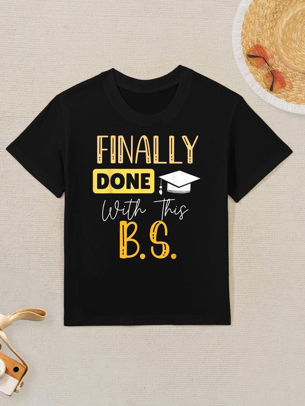 Finally Done With This Bs Bachelor's Bachelor Graduation Kids T-Shirt