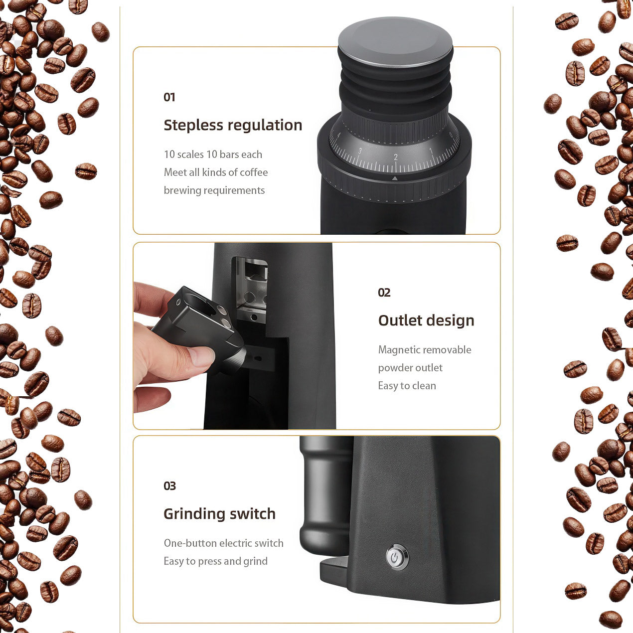 STARSEEKER EDGE63 Electric Coffee Grinder — 63mm Conical Burr