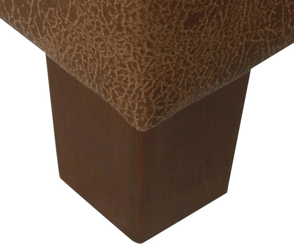Small Distressed Brown Faux Leather Storage Ottoman
