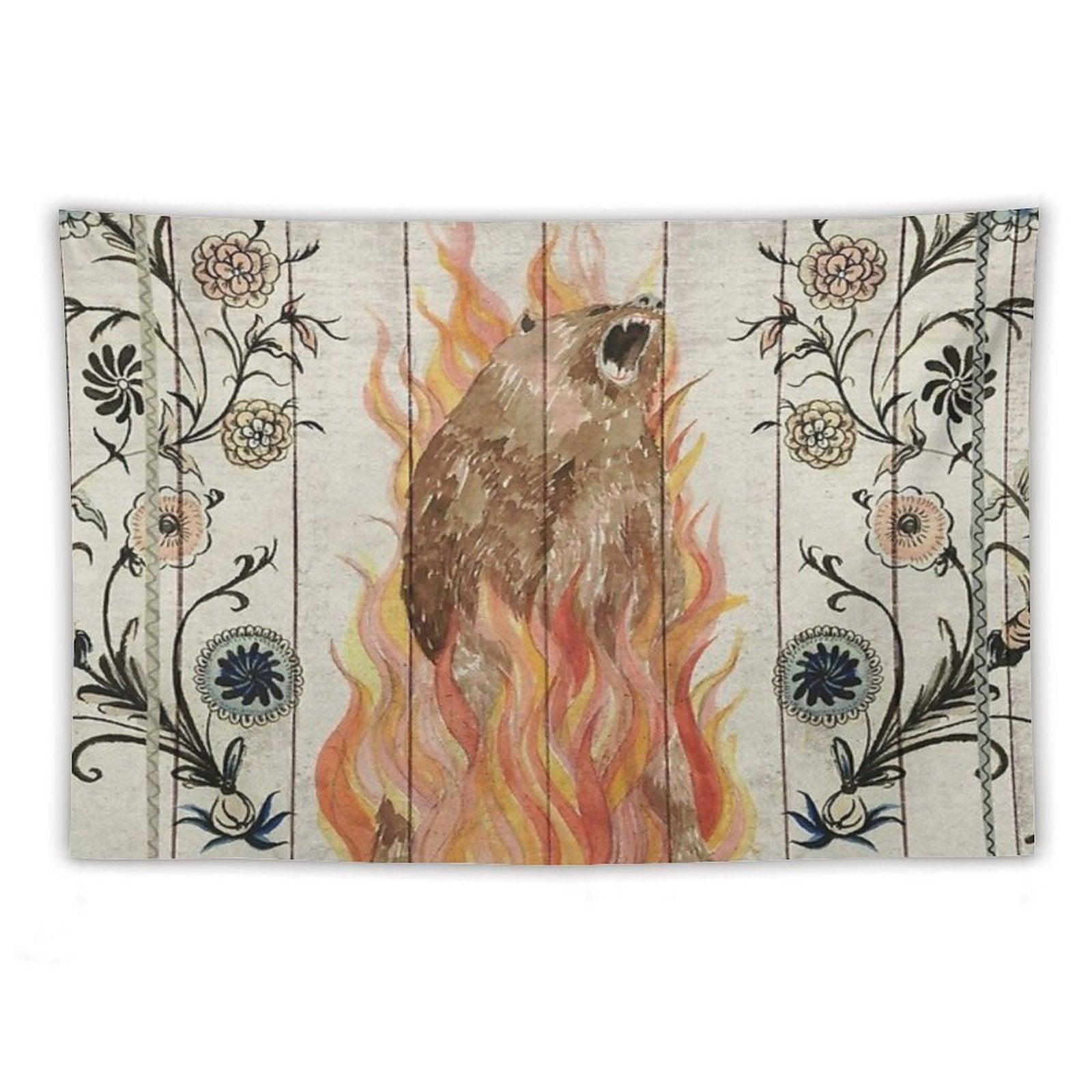 Midsommar Bear Painting Tapestry