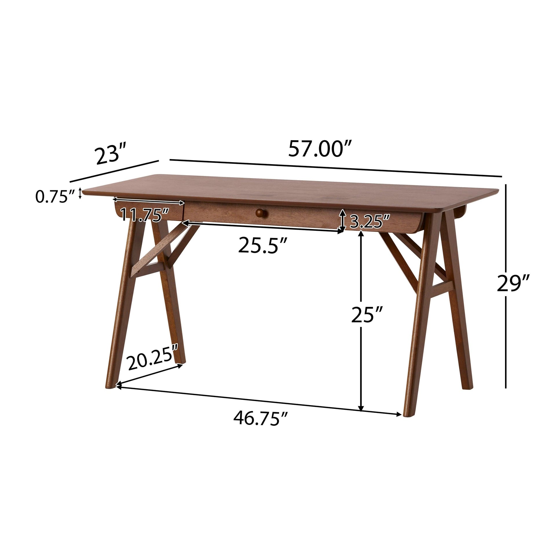Modern Wood Desk with Drawers