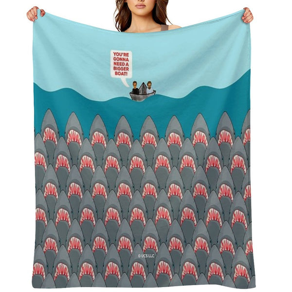 Jaws Movie Sharks Velvety-soft Throw Blanket